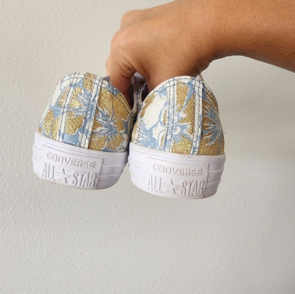 CONVERSE x Patbo leather floral metallic gold Chuck Taylors SIZE 6 womens - Picture 4 of 5